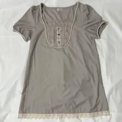 axes femme 半袖 ブラウス パール レースのサムネイル