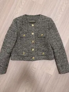 ノーカラージャケット 金ボタン Sサイズ