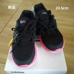 【新品】adidas スニーカー 23.5cm 新品 ブラック/ピンク