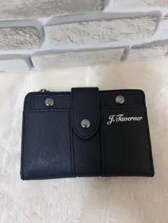 【新品未使用】J. Taverner ブラック 二つ折り財布 メンズ コンパクト