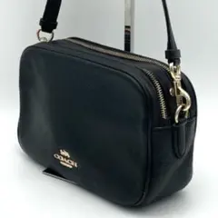 COACH ブラック レザー ショルダーバッグ　カメラバッグ