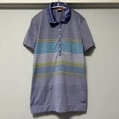 PUMA ストライプ ゴルフポロシャツ【Lサイズ】