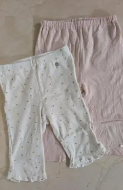 petit main 100cm 7分丈レギンス 2点セット 接触冷感 リボン