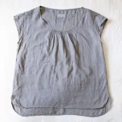 ✨美品✨tumugu リネン100% シャツ トップス リボン 変形 涼しい 