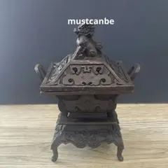 銅 細工 獅蓋香薫炉 禅意盤香三足炉 装飾品 工芸品 置物 - メルカリ
