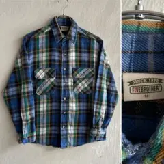 90S FIVE BROTHER コットン ヘビネル ネルシャツ チェック