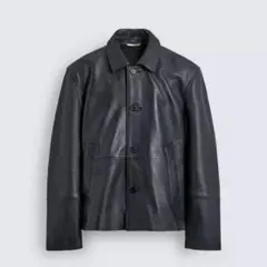 ZARA リラックスフィットレザージャケット ブラック 本革 Sサイズ