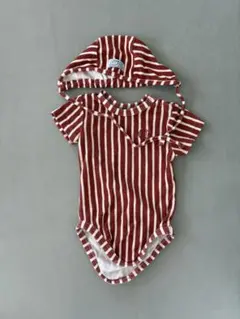 House on the Hill ボンネット、ロンパースセット　ストライプ