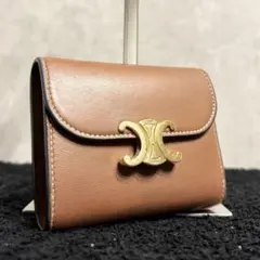 CELINE セリーヌ トリオンフ スモール フラップ ウォレット ブラウンのサムネイル