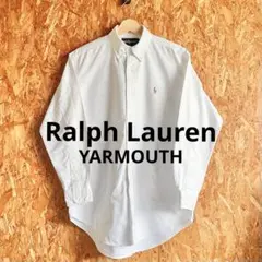 90s Ralph Lauren Yarmouth 長袖 BDシャツ 刺繍ロゴ白