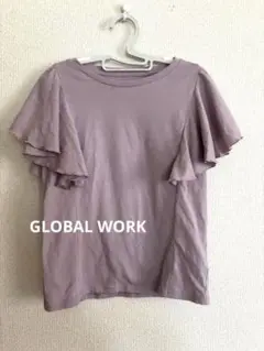 グローバルワーク　ラベンダー フリル袖 Tシャツ　キッズ　140 子供服