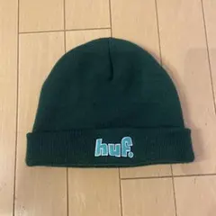 HUF 1993 LOGOグリーン ビーニー ニット帽