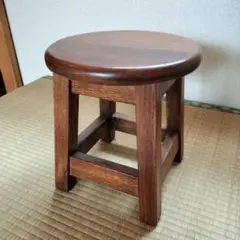 アンティーク】 昭和レトロ 木製 スツール 丸椅子 花台 古民家 古家具