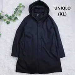 美品✨ユニクロ　UNIQLO　ハイブリッドダウンコート　ブラック　XL
