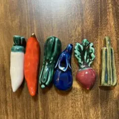 野菜デザインの陶器製箸置き 6個セット