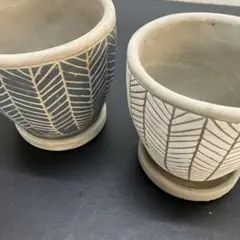 訳あり　植木鉢 プランター ガーデニング雑貨　北欧 鉢 3号　２点セット