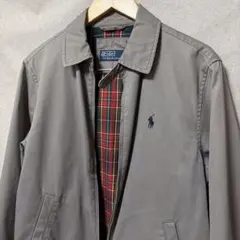 ★美品90s ラルフローレン スイングトップ　グレー　裏地チェック 【S】