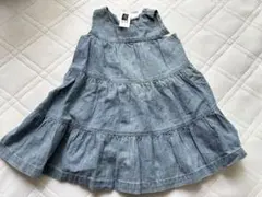 GAP　デニム風　ワンピース 新品未使用　フリルスカート　95