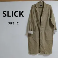 ・SLICK スリック コットンリネン エアリーシャツコート ベージュ サイズ2のサムネイル