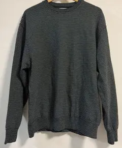 Yonetomi ボーダー WAVE COTTON KNIT PULLOVER