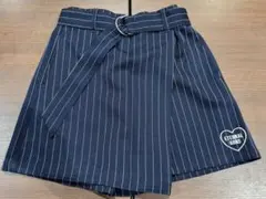 【美品】ネイビー ストライプ キュロット スカート 150