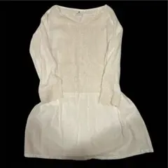 niko and ... ニコアンド　アイボリー刺繍長袖チュニック　麻綿 フリー