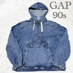 890】90年代OLD GAPハーフジップアノラック短丈ドローコードビンテージ