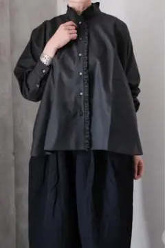 SACUCA frill gather blouse col. blackのサムネイル