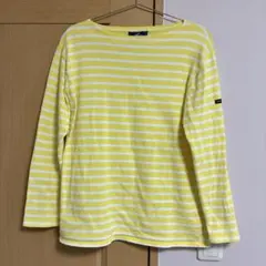 SAINT JAMES イエロー/ホワイトストライプ 長袖Tシャツ