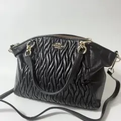 COACH Madison Gathered 2way black 9184 - メルカリ