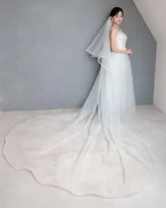 ウェディングベール ロングトレイン付き
