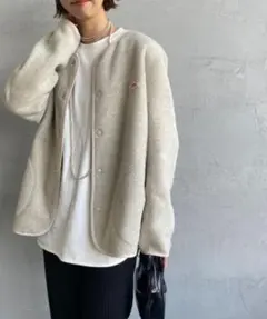 【極美品】ダントン　フリースノーカラージャケット
