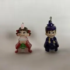 ペコちゃん ポコちゃん 雛人形 ストラップ 2点セット