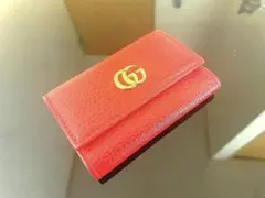 Gucci レザーキーケース レッド GGロゴ