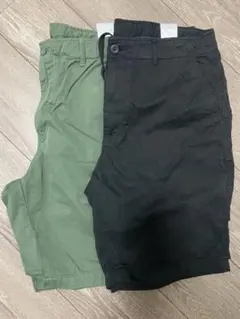 UNIQLO ユニクロ　チノショートパンツ　Mサイズ　カーキ　ブラック　セット