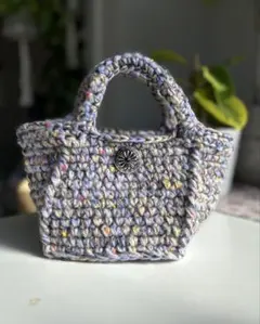 多色編みスクエアバッグ