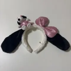 スヌーピー カチューシャ 黒耳 ピンクリボン　USJ