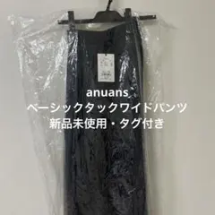 【新品未使用・タグ付き】ánuans ベーシックタックワイドパンツ　グレー