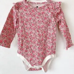GAP 花柄 肌着 ロンパース 【6-12ヶ月】 肩フリル ピンク