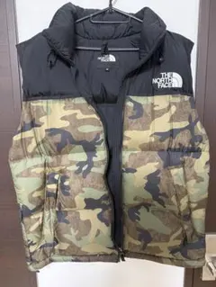 美品 Lサイズ ノースフェイス ダウンベスト カモフラ バイカラー