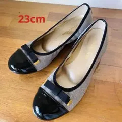 ARCH CONTACT 日本製 バレエパンプス 23cmエナメル切替 リボンのサムネイル
