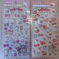 未使用 ハローキティ ボンボンドロップシール風 ぷくぷくシール 2枚セット