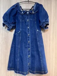 #リリーブラウンデニムワンピース送料無料