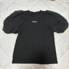 パフスリーブ 黒 Tシャツ M