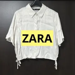 ZARA 半袖シャツ ホワイト ショート丈 美品のサムネイル