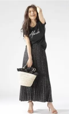 【BAYFLOW/ベイフロー】プリーツロングスカート(花柄)