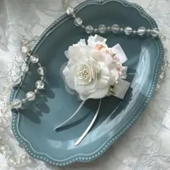 子供コサージュ　卒業式　入学式　卒園　入園　ホワイトリボン