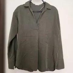 GU　オリーブ色 長袖カットソー　Sサイズ