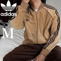 新品M⭐️adidas アディカラー ベロア ブラウン トラックトップ 風早ゆうた