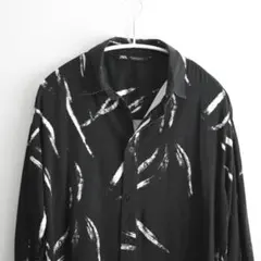 ZARA レーヨンシャツ S 黒 ブラック